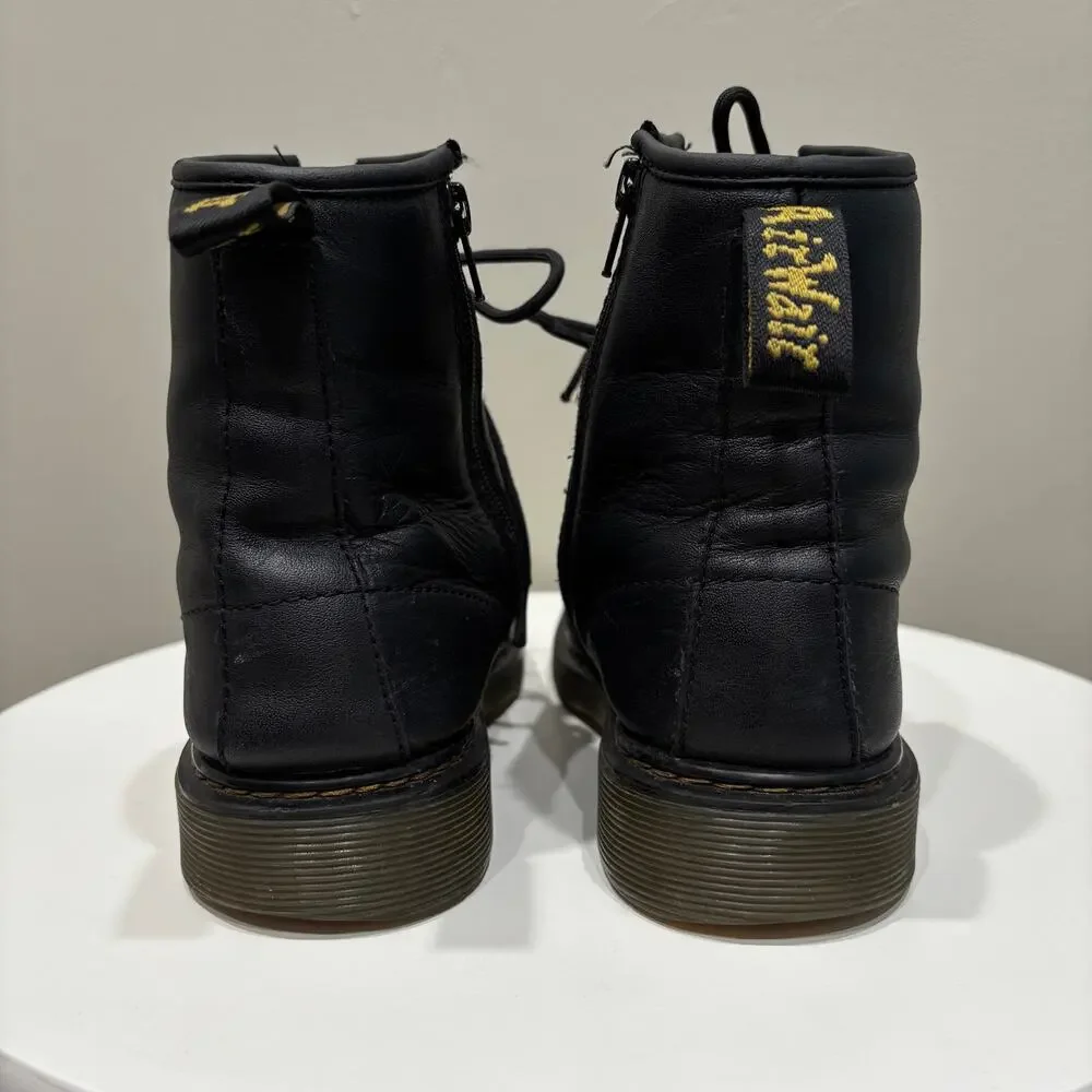 Dr. Martens 1460 Y Youth Softy T Leather Lace Up Boots in Black - Size: 5 M/6 L